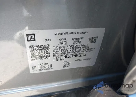 2024 Buick Envista Sport Touring Fwd из США, поврежденный, VIN KL47LBE22RB072146